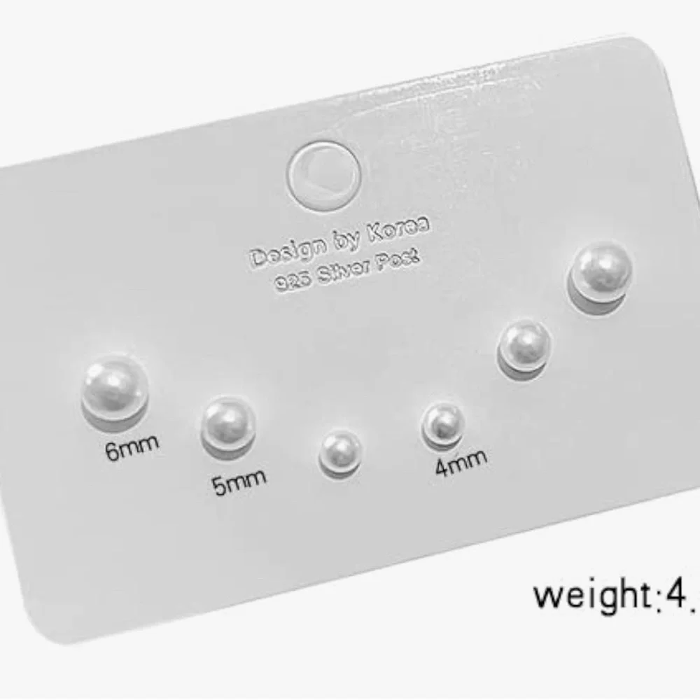 Earring Studs for Baby girls Silvertone w silver post Hypoallergenic Brand new